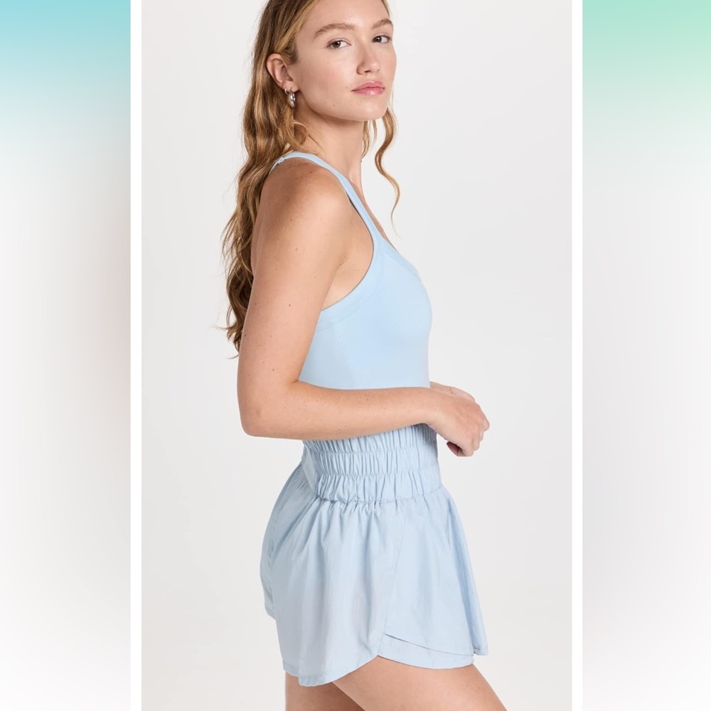 FP Movement by Free People Women's Way Home Skort Romper, Blue Pearl, L - Picture 4 of 7